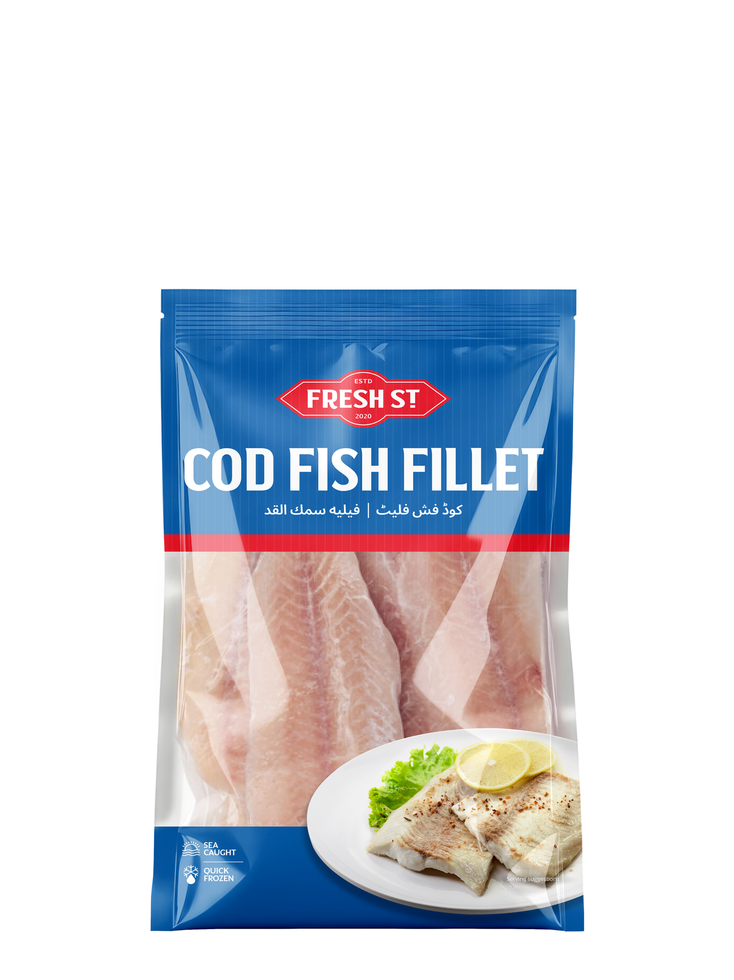 Fresh Street Cod Fish Fillets - Frozen Fish Snacks, 500g