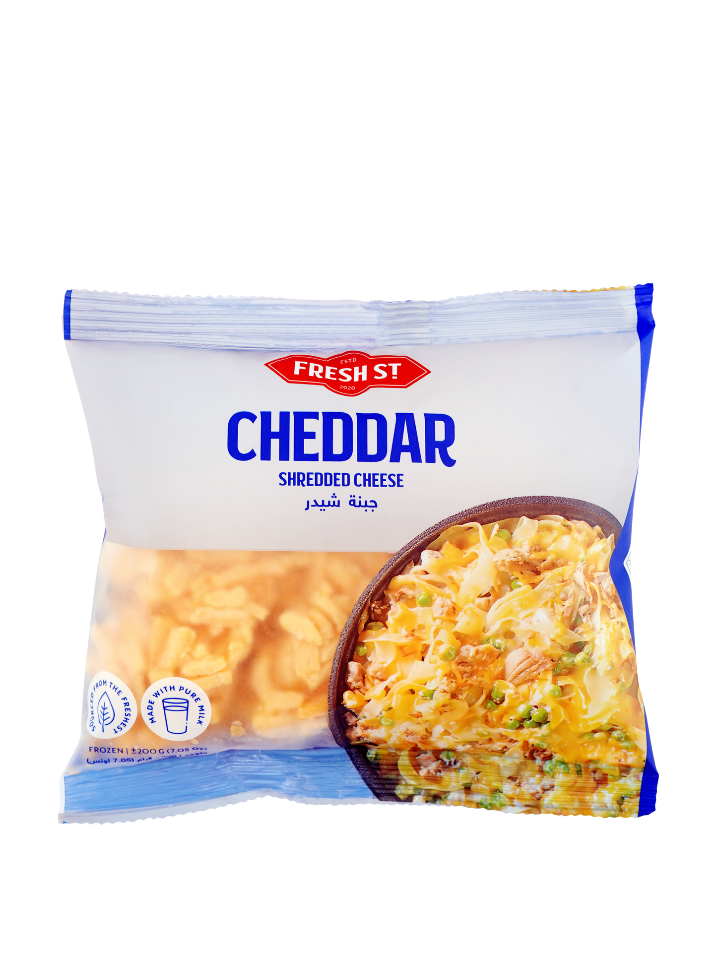 Fresh Street Frozen Shredded Cheddar Cheese, 200Gm